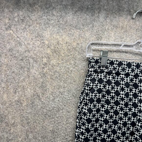 The Kooples Pants Womens 1 Black White Chain Print Pull On Elastic Trousers - Picture 5 of 11